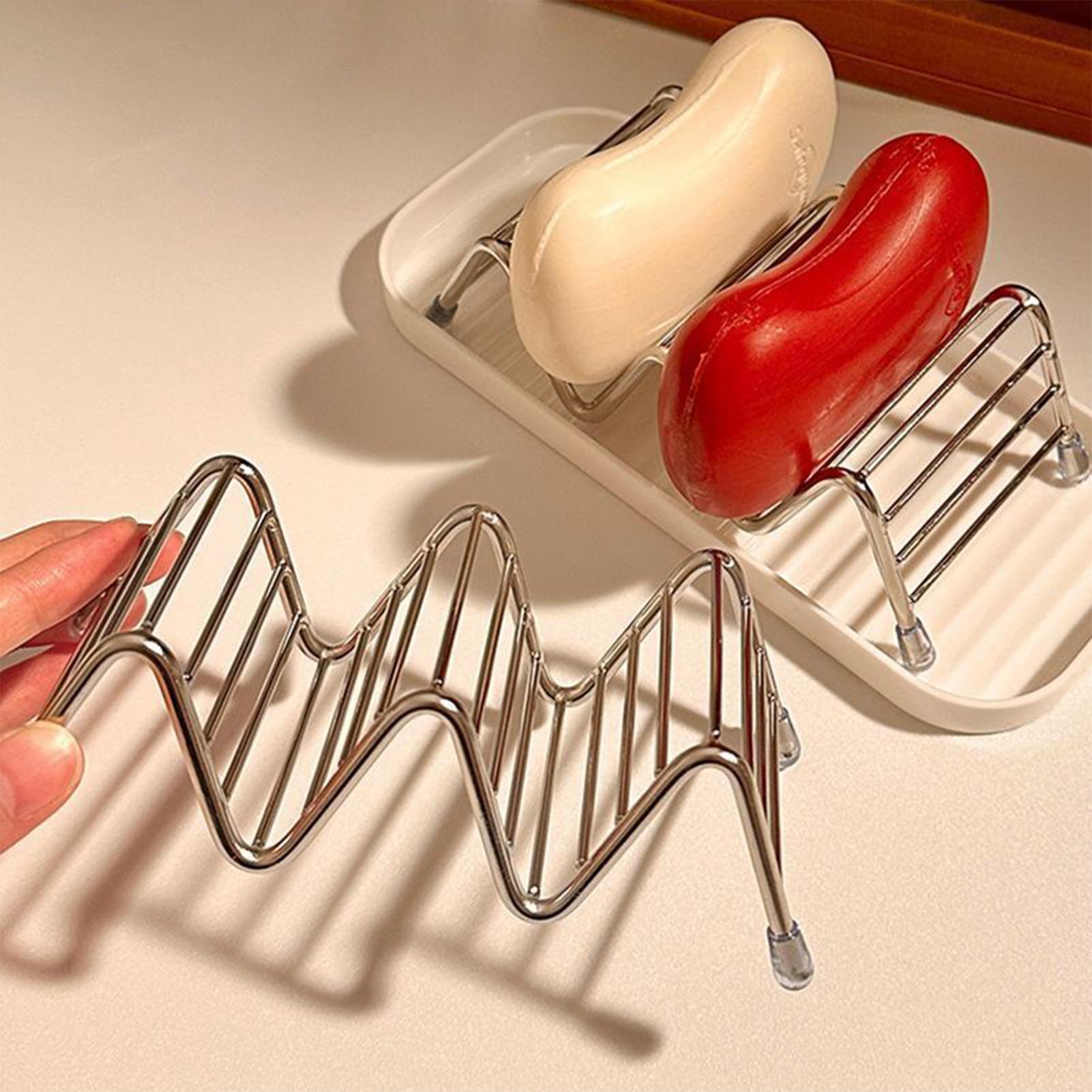 Soap Dish Draining - Stainless Steel Soap Holder Shelf Kitchen