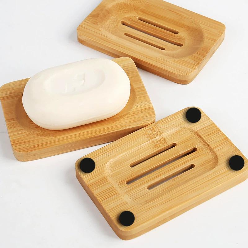 Natural Bamboo Soap Dish 1Pcs  - огляд і ціна Soap Dish Draining