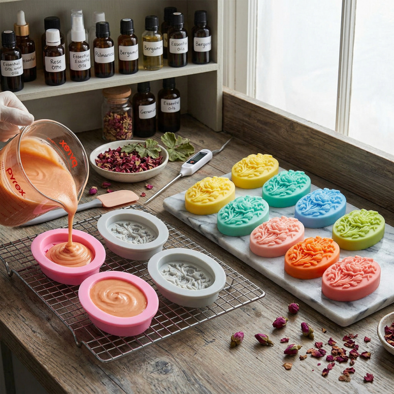 4 Silicone mold with flower sh - огляд і ціна Soap Making Bar