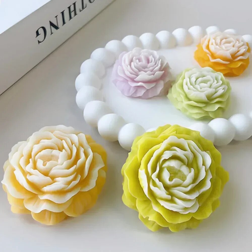 3D Peony Candle Silicone Mold  - огляд і ціна Soap Making Business
